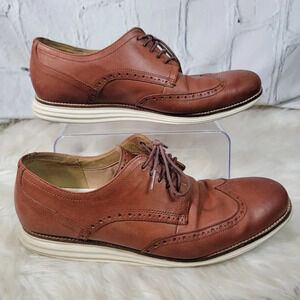 Cole Haan Mens 12 Øriginal Grand Wingtip Oxford Brown Tan Office Shoes Loafer‎
